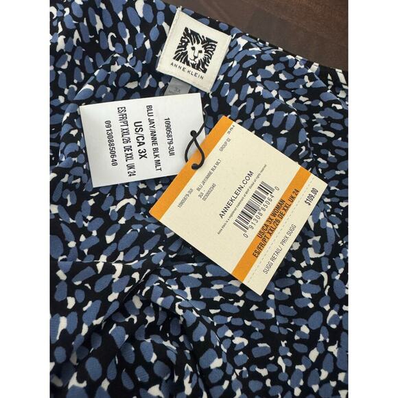 Anne Klein Faux-Wrap Flutter Sleeve Floral Print Dress Multi-Color 3X - Picture 10 of 10